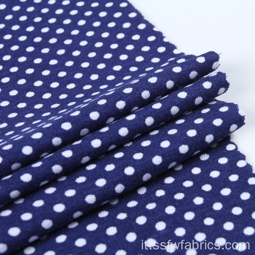 Tessuto in spandex elasticizzato a pois in rayon stampato a maglia